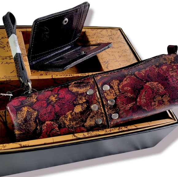 Patricia Nash Luzzi Leather Vintage Floral Brocade Wallet Isla Cosmetic โฆ - Picture 5 of 12